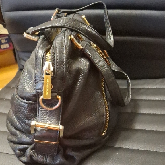 Michael Kors Black Satchel with Gold Zippers - Picture 3 of 4